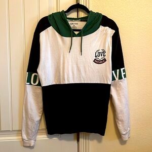 On Fire Love Republic Color-block Hoodie, Size XL